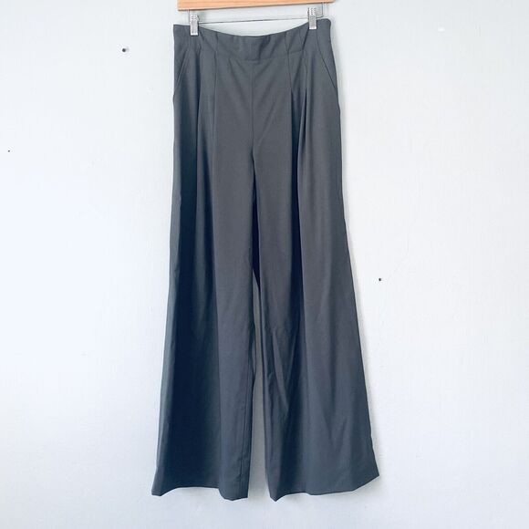 Lafayette 148 Pants Size 6 Gray Wide Leg Trousers Dress Pants Classic Minimalist - Picture 1 of 10